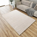 Atticgo Alfombra moderna con relieve Baresa 12941 Plata ambiente salón