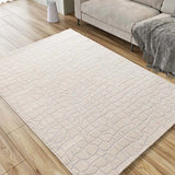 Atticgo Alfombra moderna con relieve Baresa 12941 Plata ambiente