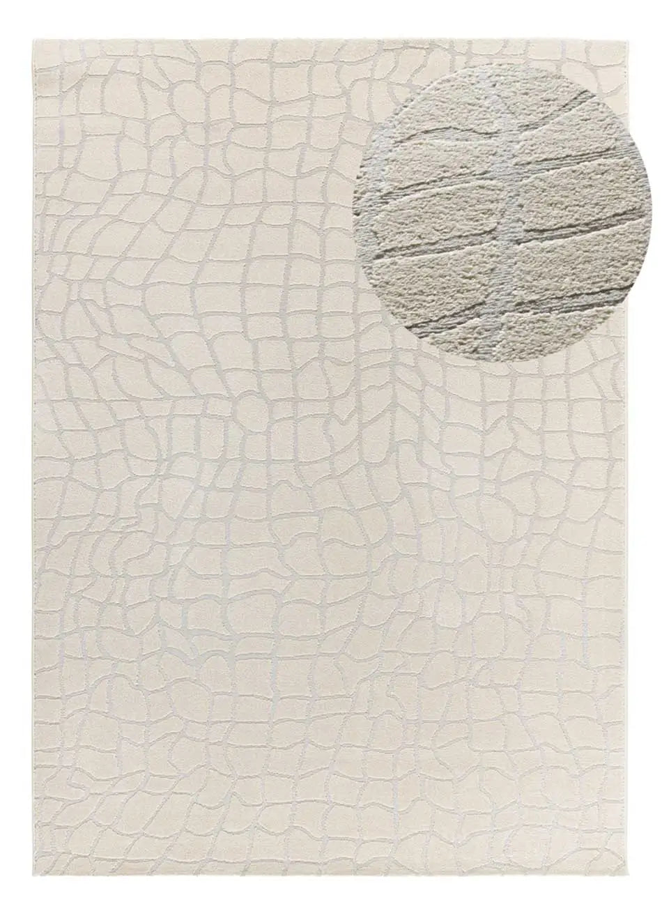 Atticgo Alfombra moderna con relieve Baresa 12941 Plata lupa