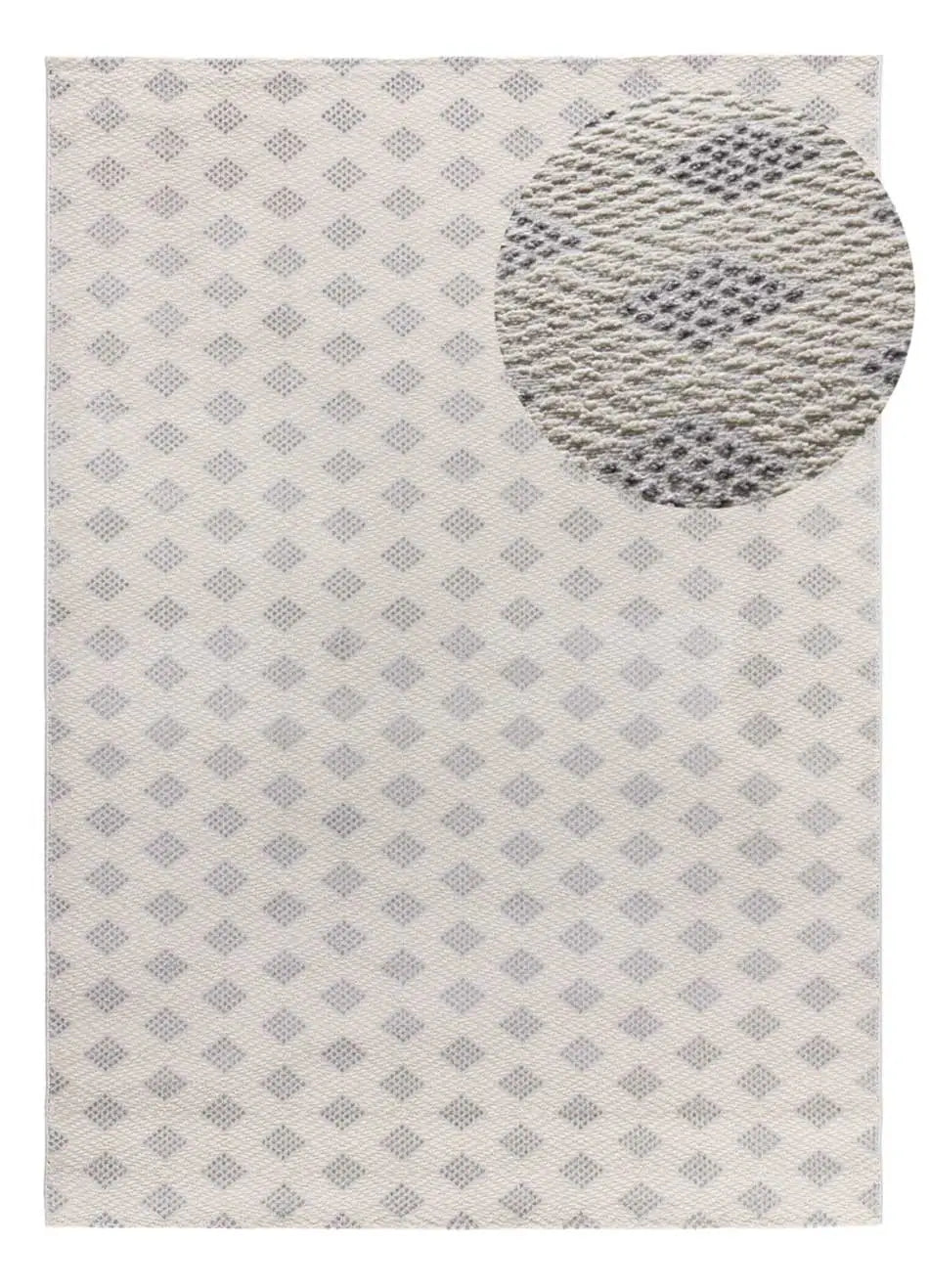 Atticgo Alfombra geométrica con relieve Baresa 12951 Plata lupa