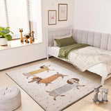 Alfombra infantil perros salchicha Beats 40485 Blanco Atticgo Ambiente