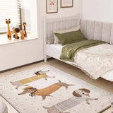 Alfombra infantil perros salchicha Beats 40485 Blanco Atticgo en habitación infantil
