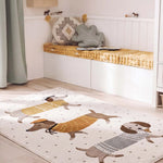 Alfombra infantil perros salchicha Beats 40485 Blanco Atticgo