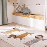 Alfombra infantil perros salchicha Beats 40485 Blanco Atticgo