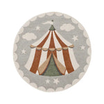 Alfombra infantil redonda circo Beats 40486 Gris Atticgo