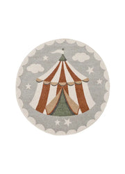 Alfombra infantil redonda circo Beats 40486 Gris Atticgo