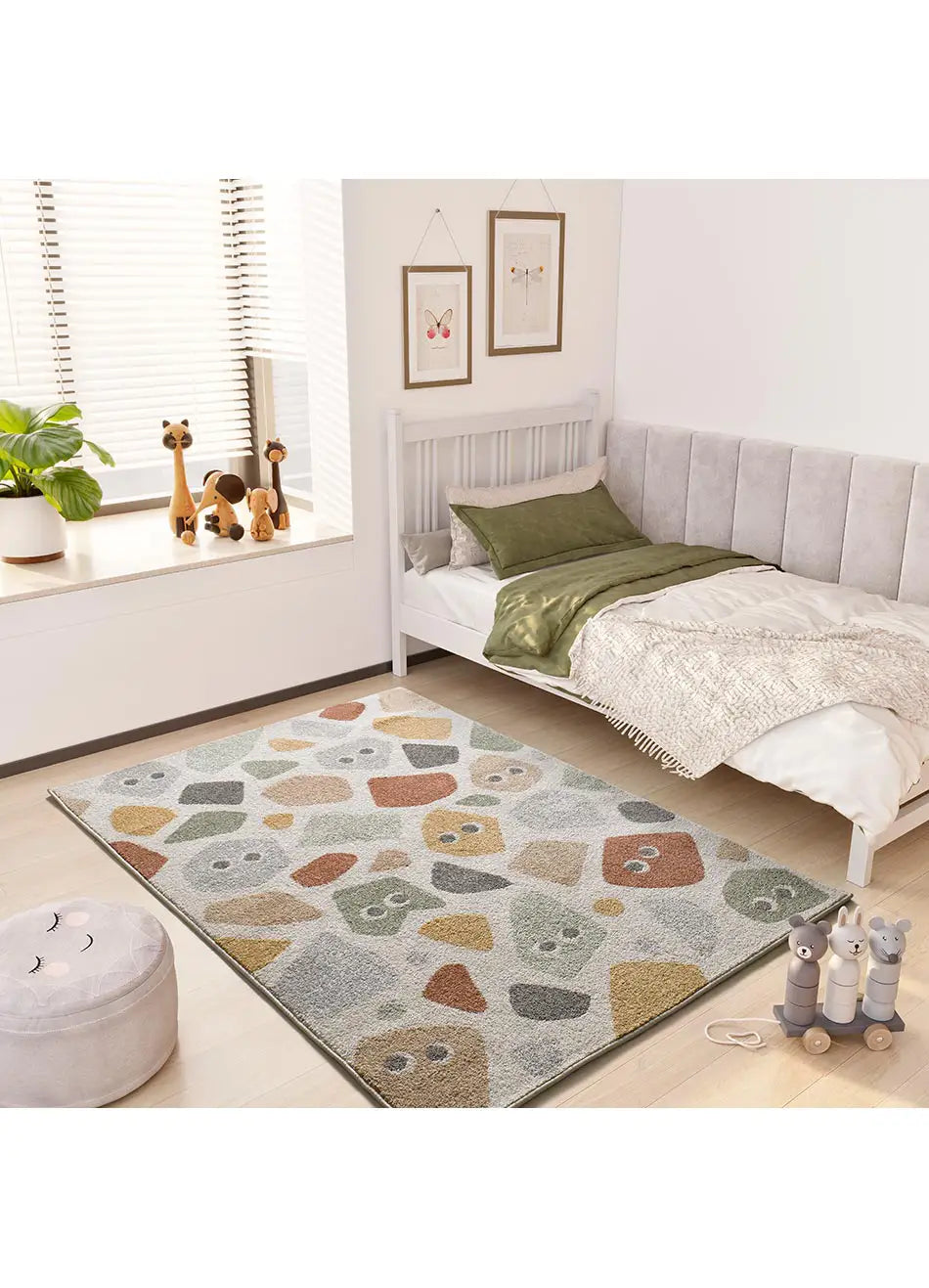 Alfombra infantil piedras animadas para habitación Beats 40495 Multicolor Atticgo