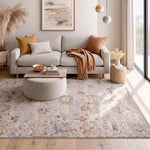 Alfombra clásica beige y multicolor para salón Berta 5204 Atticgo