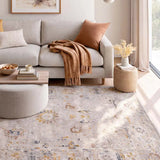 Alfombra clásica beige y multicolor salón Berta 5204 Atticgo