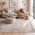 Alfombra clásica beige y multicolor para salón Berta 5208 Atticgo