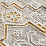 Alfombra clásica beige y mostaza detalle Berta 5211 Atticgo