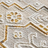 Alfombra clásica beige y mostaza detalle Berta 5211 Atticgo