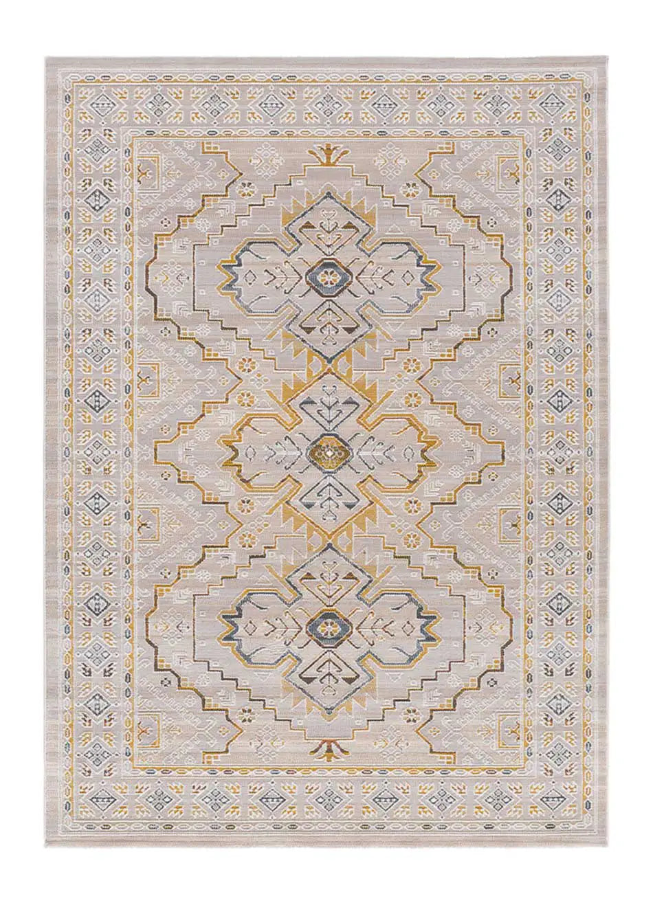 Alfombra clásica beige y mostaza Berta 5211 Atticgo