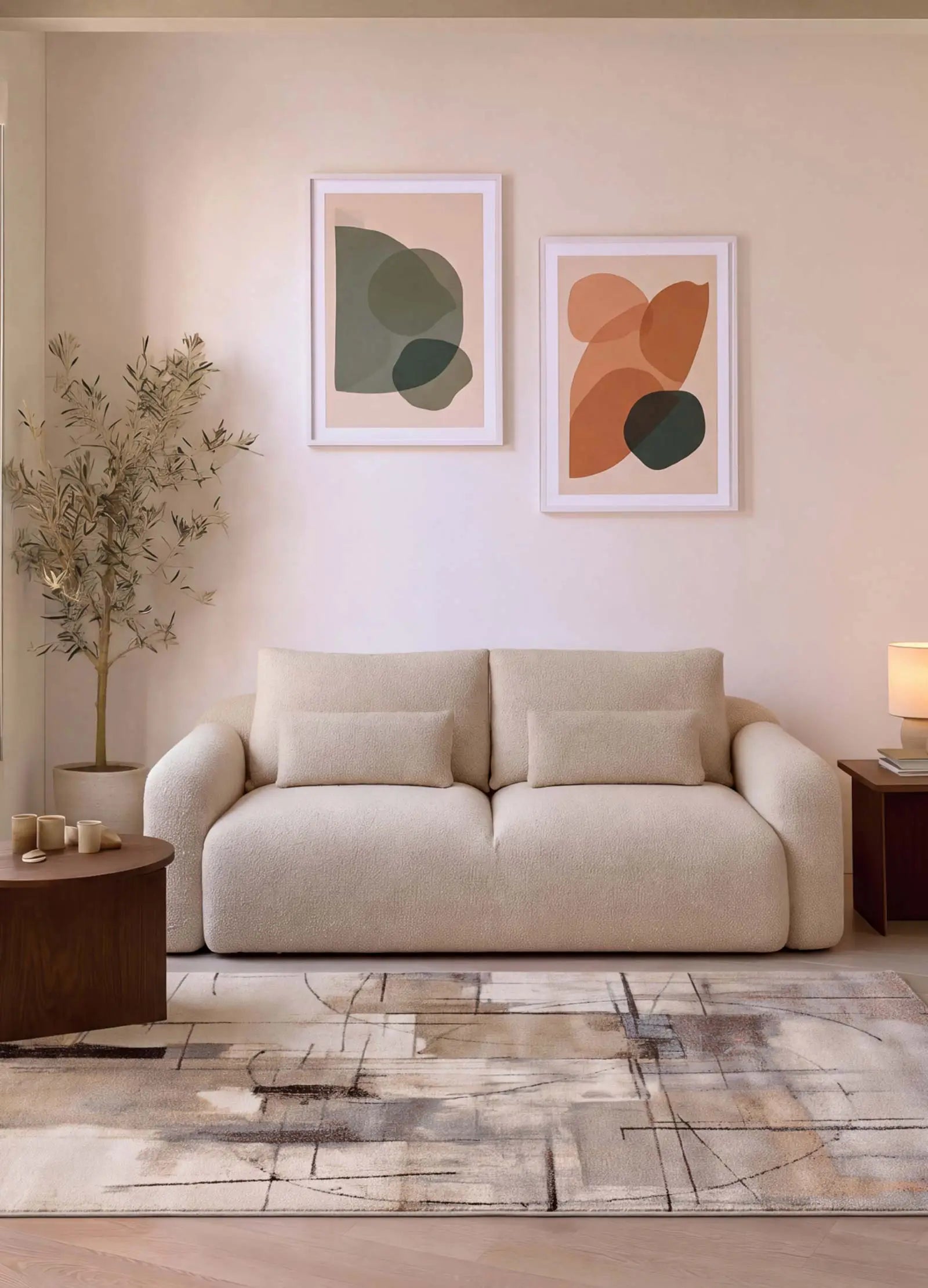Alfombra salón abstracta Beruti 12921 Beige | Atticgo