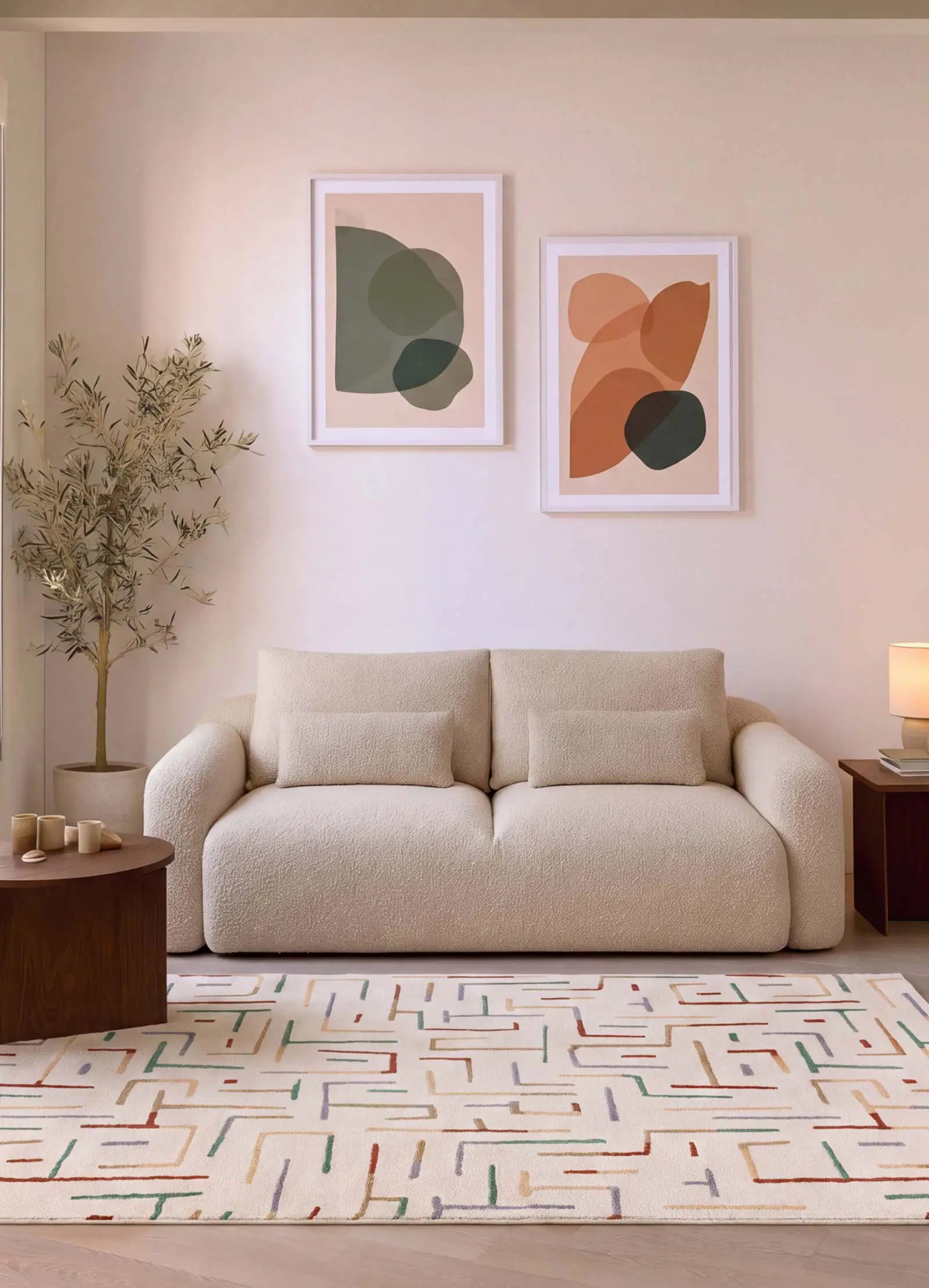 Alfombra salón geométrica Beruti 12925 Multicolor | Atticgo
