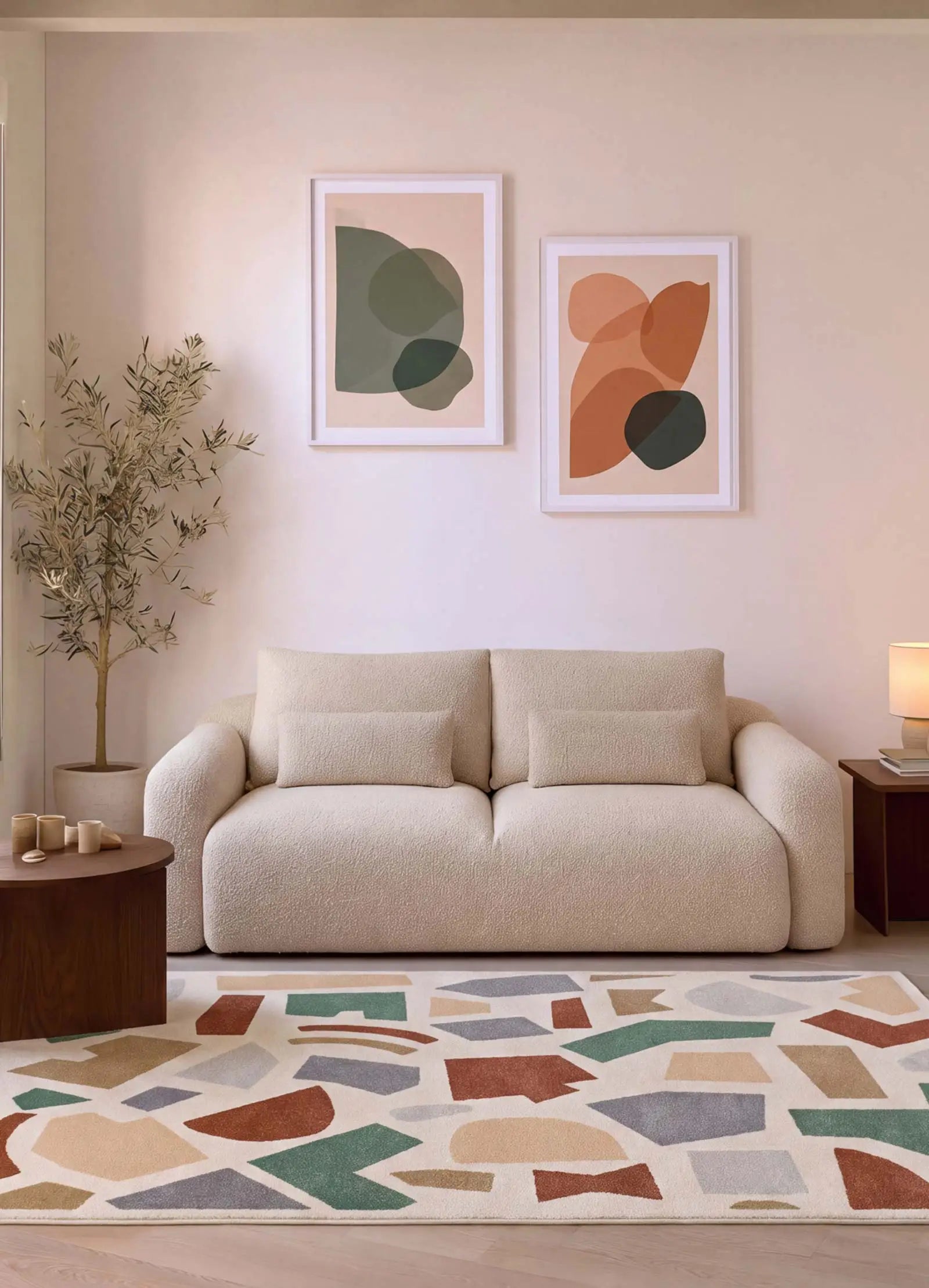 Alfombra salón geométrica Beruti 12926 Multicolor | Atticgo