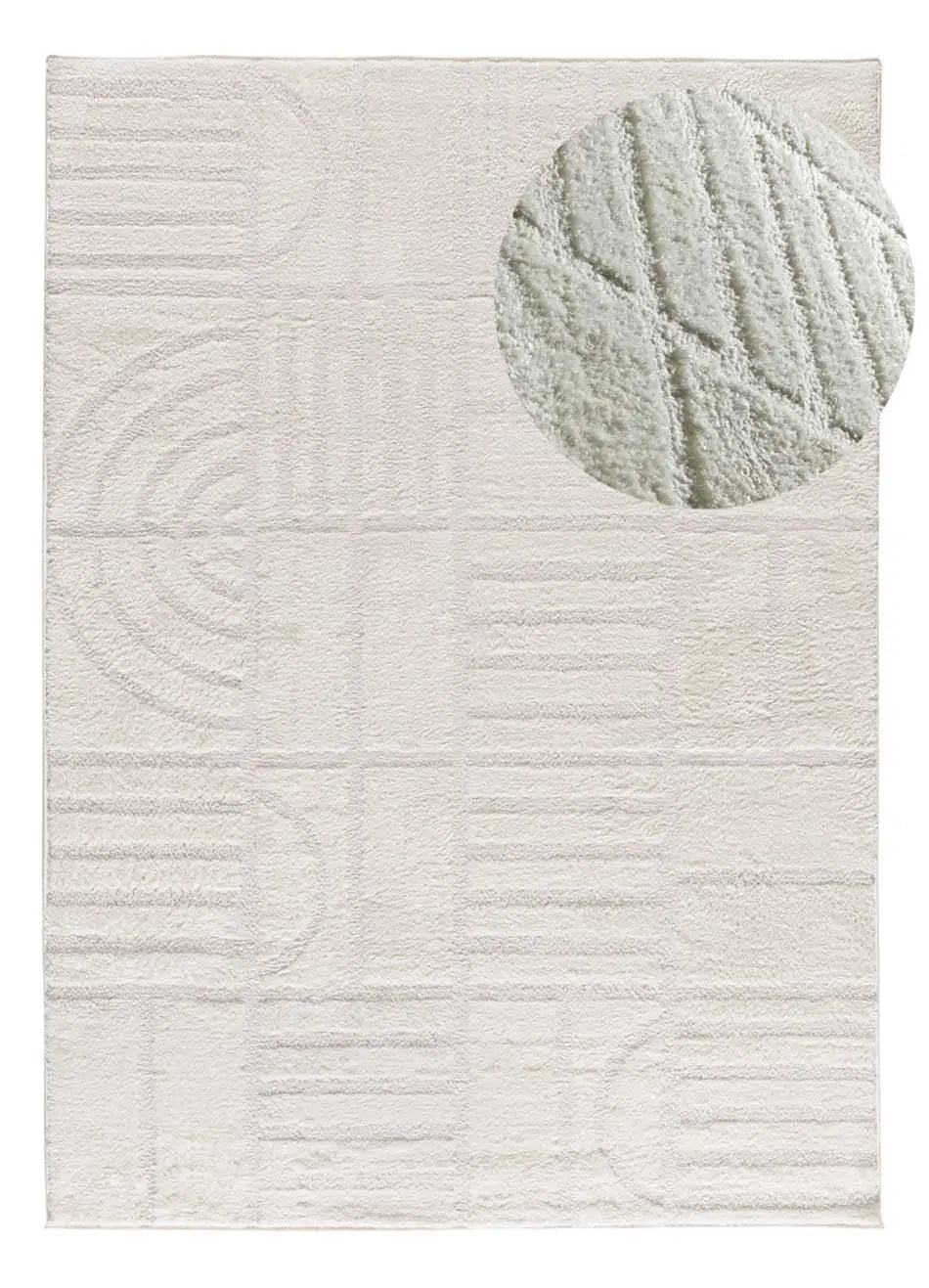 Alfombra de estilo escandinavo Blanche 8630 Blanco lupa