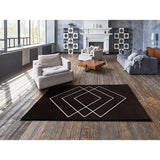 Alfombra ambiente geométrica Breda 12180 Negro Atticgo