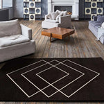 Alfombra salón geométrica Breda 12180 Negro Atticgo