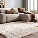 Alfombra shaggy con relieve Brenda 8830 Blanco | Atticgo