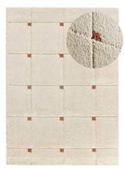 Atticgo Alfombra shaggy con relieve Brenda 8830 Blanco lupa