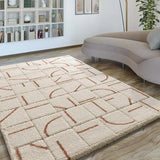 Atticgo Alfombra shaggy con relieve Brenda 8832 Blanco ambiente