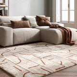 Alfombra shaggy con relieve Brenda 8832 Blanco | Atticgo