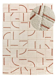 Atticgo Alfombra shaggy con relieve Brenda 8832 Blanco lupa