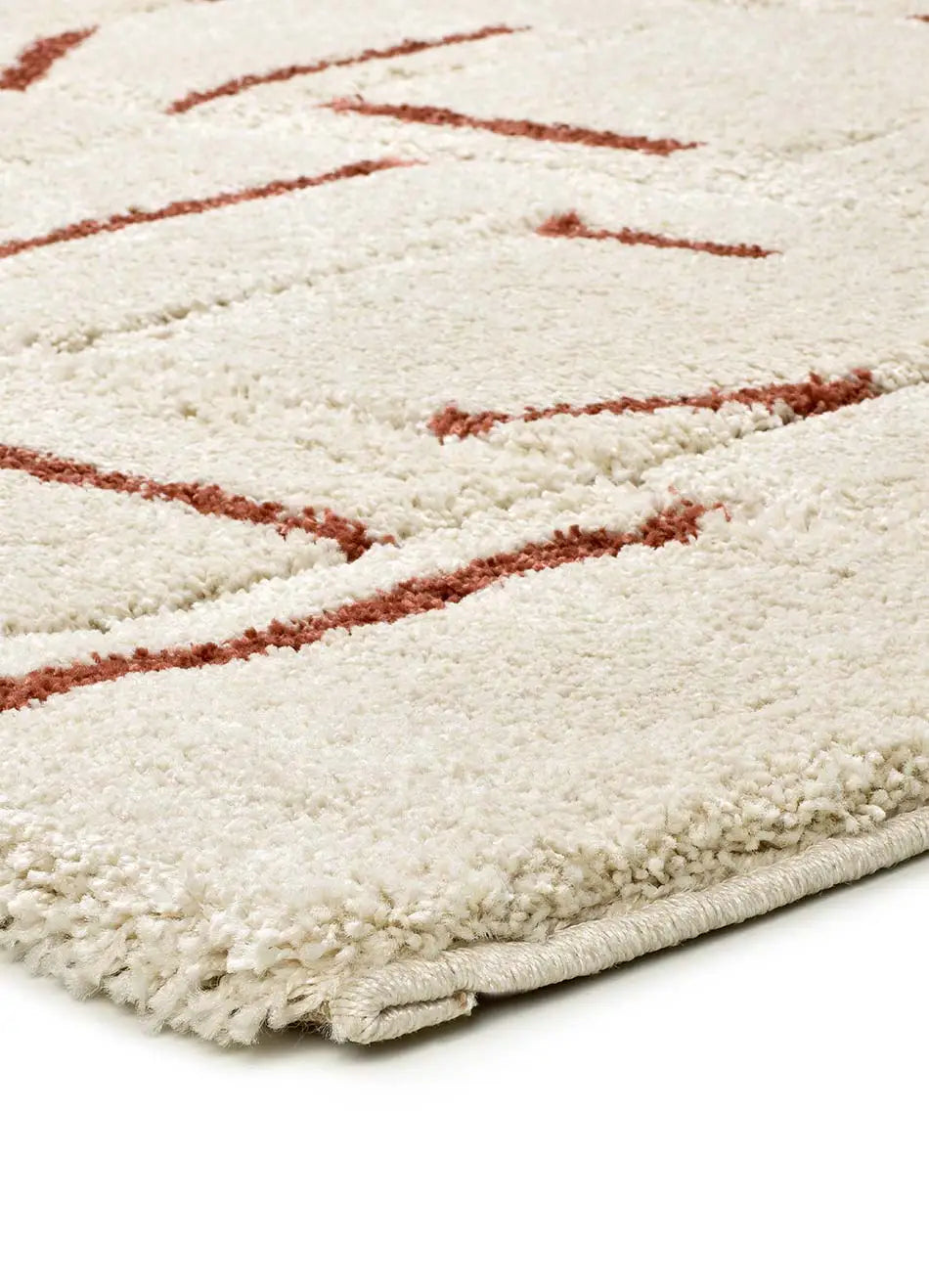 Atticgo Alfombra shaggy con relieve Brenda 8832 Blanco esquina