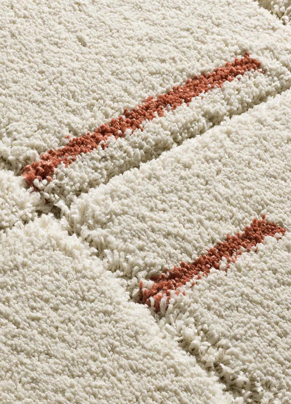 Atticgo Alfombra shaggy con relieve Brenda 8832 Blanco detalle