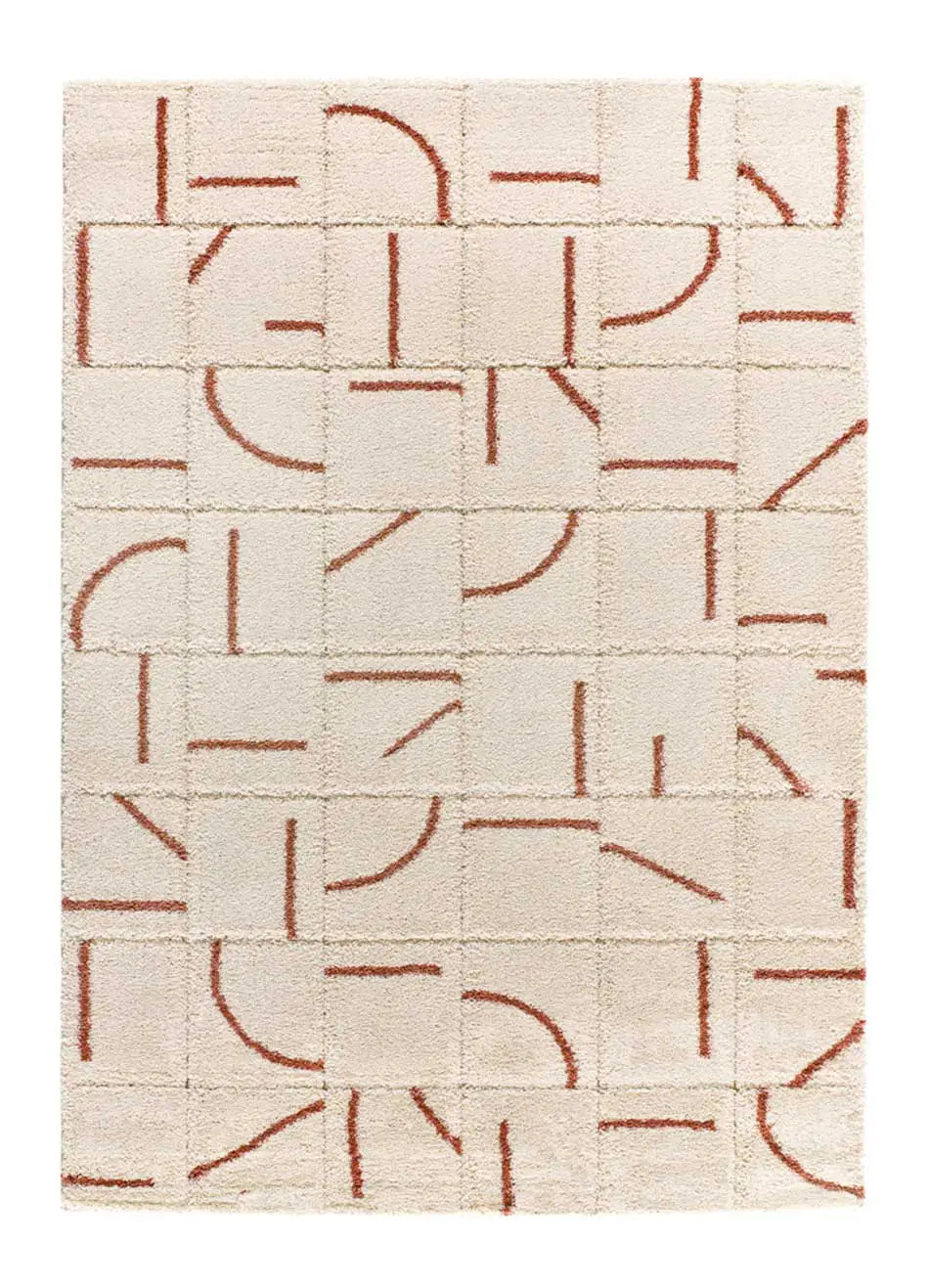 Atticgo Alfombra shaggy con relieve Brenda 8832 Blanco