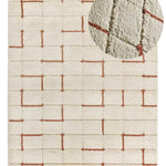 Atticgo Alfombra Shaggy con relieve Brenda 8834 Blanco lupa