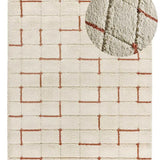 Atticgo Alfombra Shaggy con relieve Brenda 8834 Blanco lupa