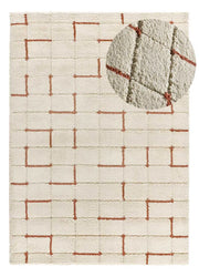 Atticgo Alfombra Shaggy con relieve Brenda 8834 Blanco lupa