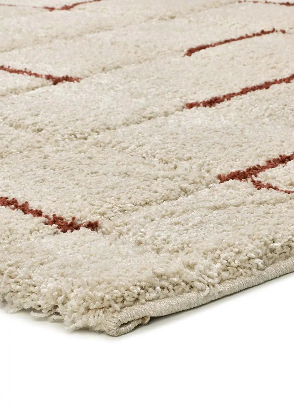 Atticgo Alfombra Shaggy con relieve Brenda 8834 Blanco esquina