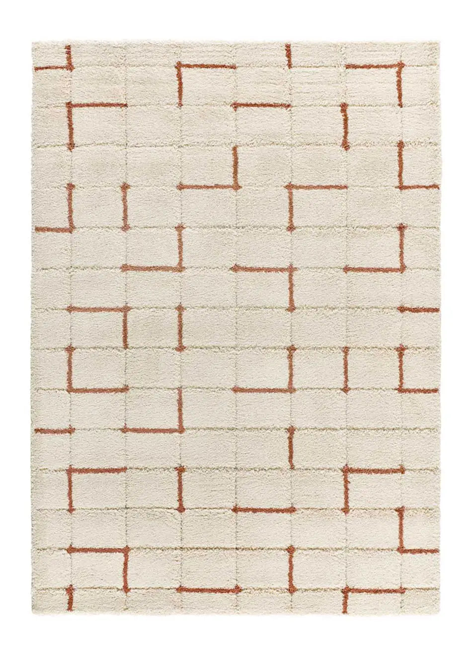 Atticgo Alfombra Shaggy con relieve Brenda 8834 Blanco