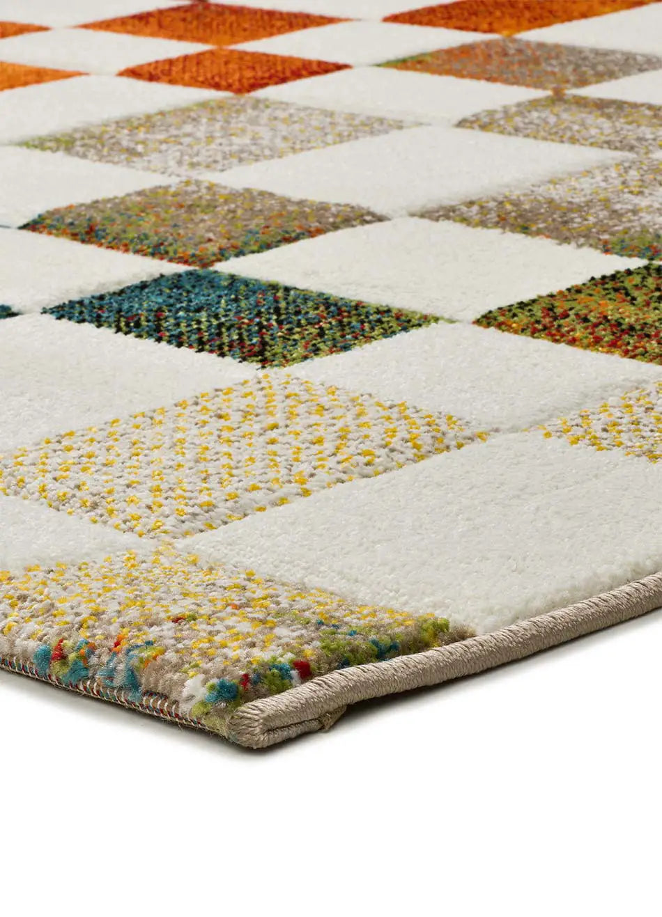 Atticgo Alfombra a cuadros Brunei 40411 Multicolor detalle