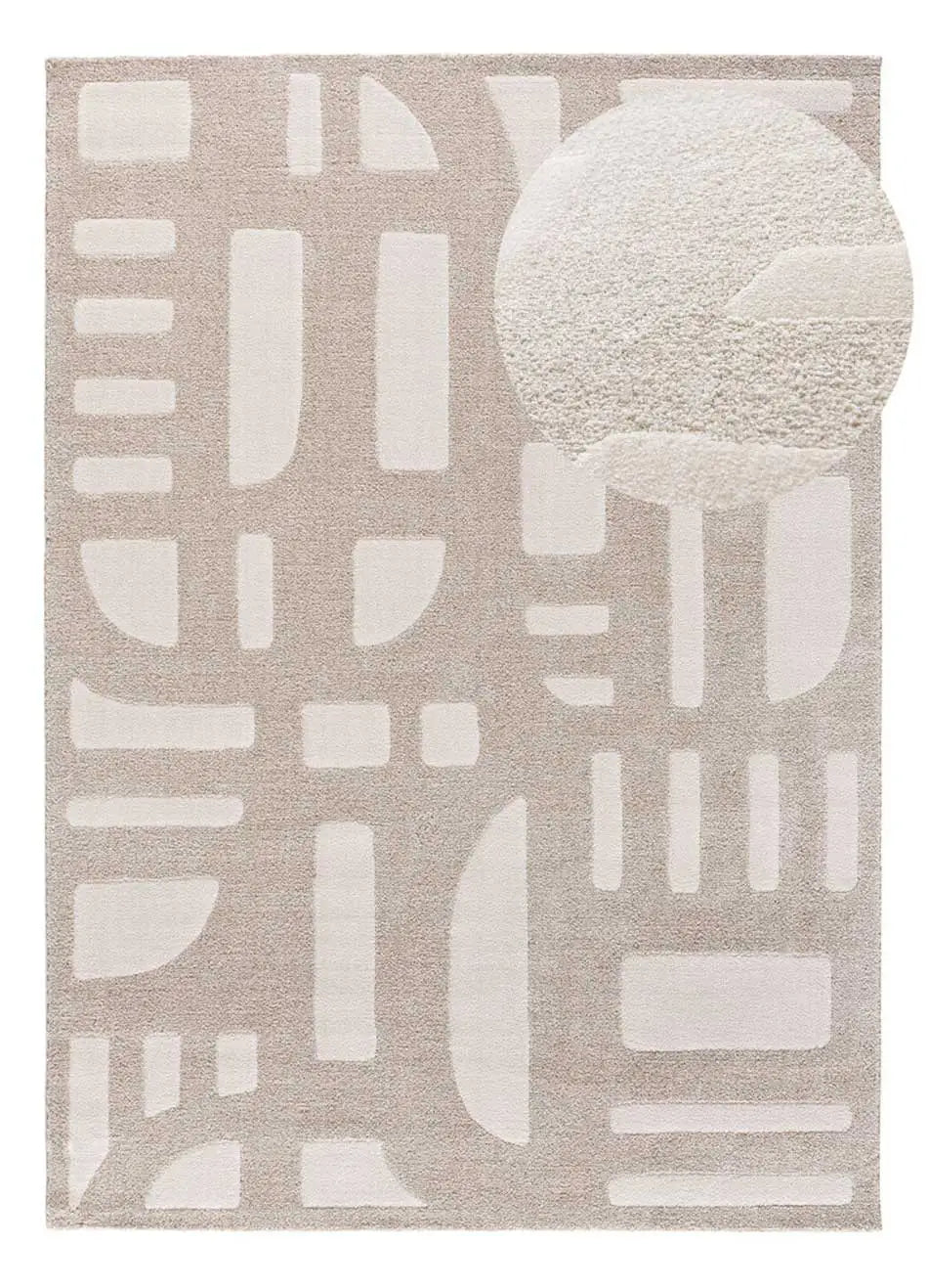 Atticgo Alfombra geométrica de tacto suave Caledonia 77308 Beige con zoom