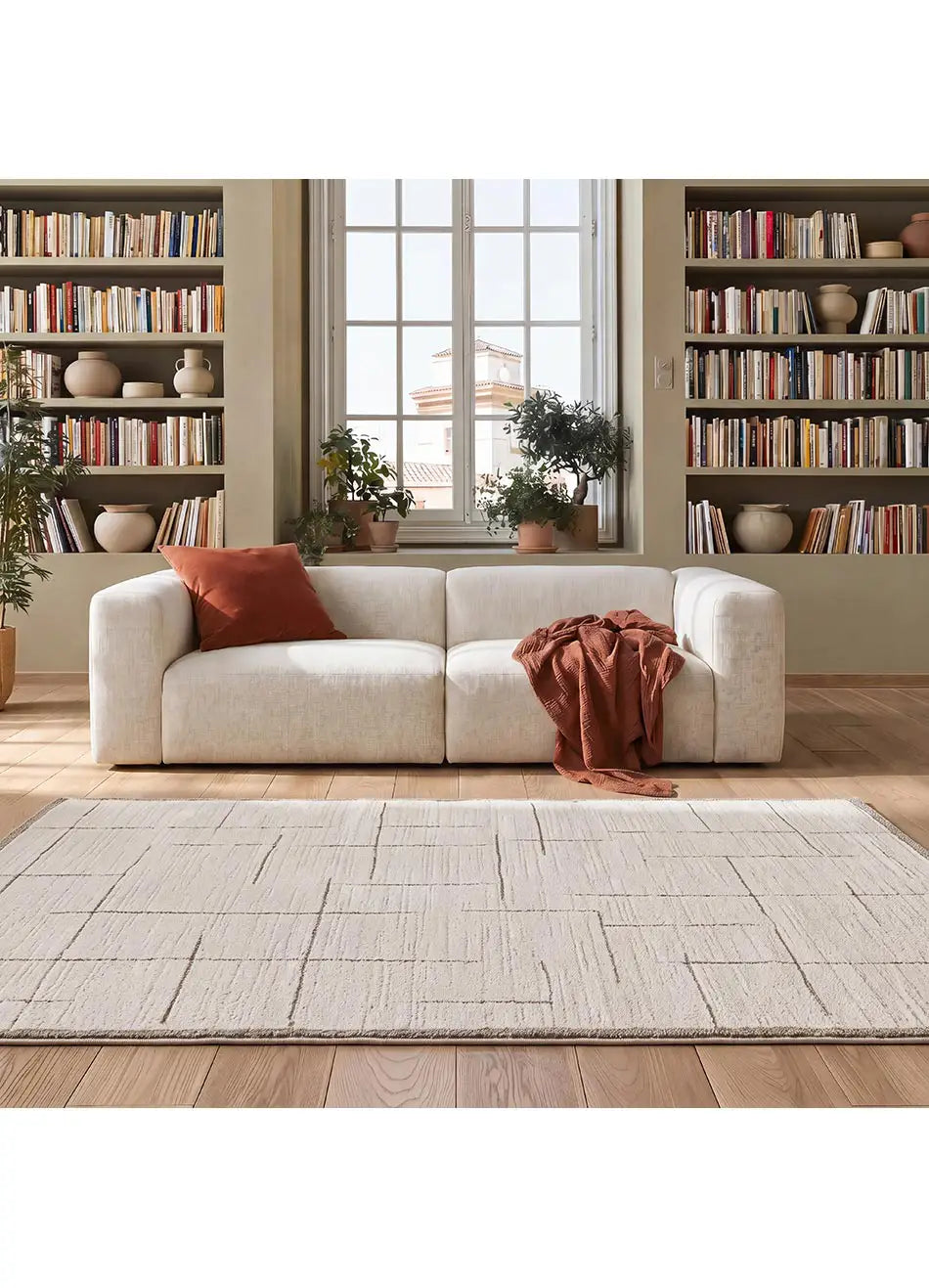 Alfombra de estilo escandinavo Candela 2308 Crema | Atticgo