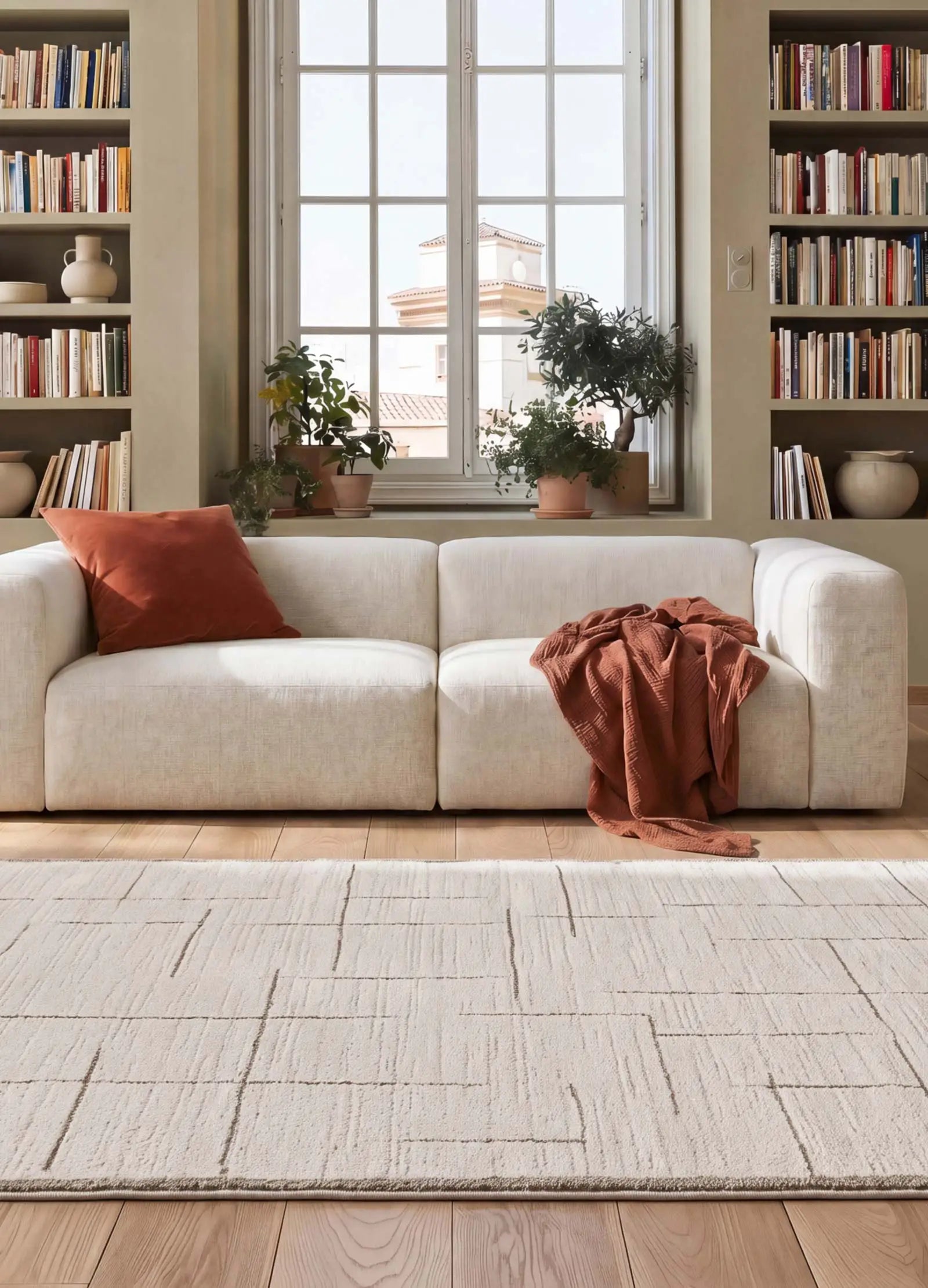 Alfombra de estilo escandinavo Candela 2308 Crema | Atticgo