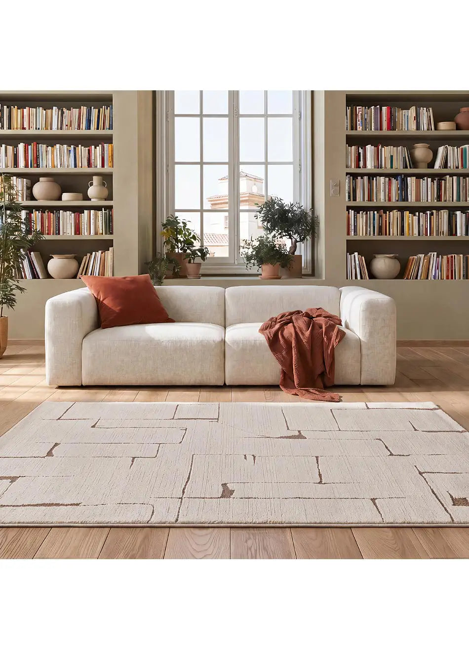 Alfombra de estilo escandinavo para salón Candela 2309 Crema | Atticgo