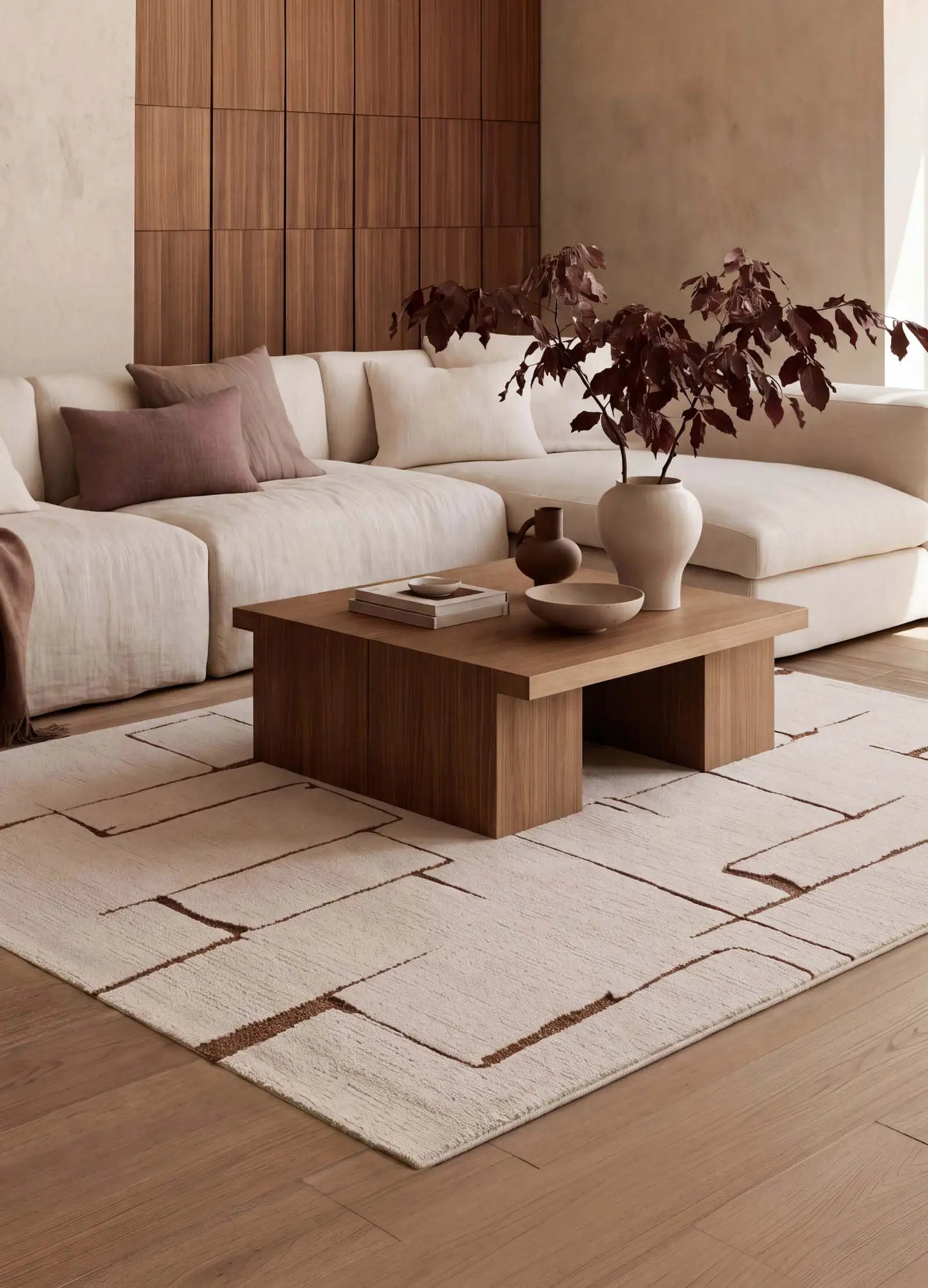 Alfombra de estilo escandinavo para salón Candela 2309 Crema | Atticgo