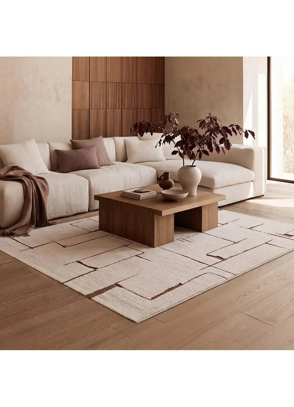 Alfombra de estilo escandinavo para salón Candela 2309 Crema | Atticgo