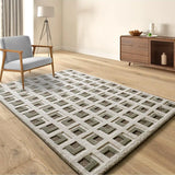 Alfombra geométrica para salón Candela 2450 Marrón Atticgo