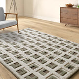Alfombra geométrica salón Candela 2450 Marrón Atticgo