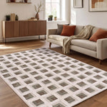 Alfombra salón geométrica Candela 2450 Marrón | Atticgo