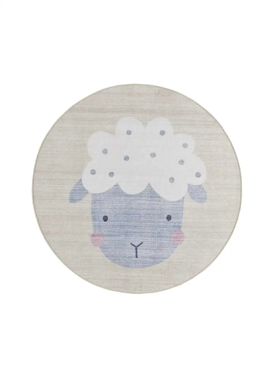 Atticgo Alfombra infantil redonda oveja Candy 24063 Crema