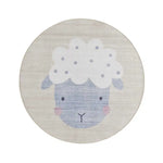 Atticgo Alfombra infantil redonda oveja Candy 24063 Crema