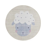 Atticgo Alfombra infantil redonda oveja Candy 24063 Crema