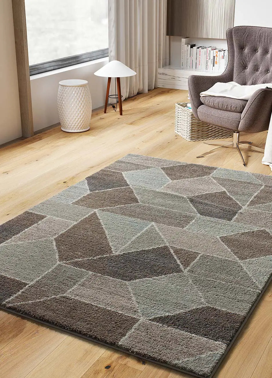 Atticgo Alfombra geométrica Castro 4 Multicolor ambiente